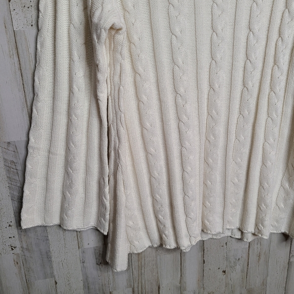 Jessica London Boatneck Cream Cable Knit Tunic Sweater Ladies Size Medium - Picture 5 of 9